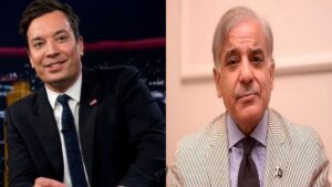 Comedian Jimmy Fallon mocks Pakistan PM Shehbaz Sharif.