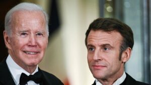 US President Joe Biden's ‘awkward’ 42-second handshake with France President Emmanuel Macron prompts hilarious reactions