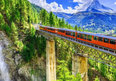 The amazing new Swiss mountain train that can jump rail tracks