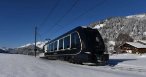 The amazing new Swiss mountain train that can jump rail tracks